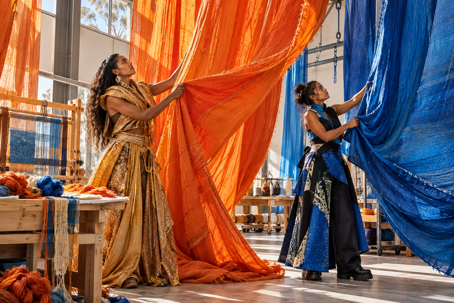Contemporary textile practitioners working with saturated cloth